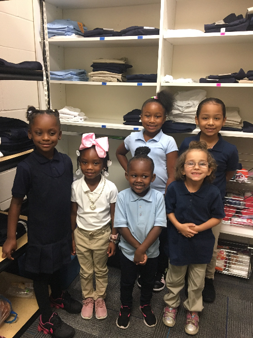 Monroe School Kids in ALs Closet Nov 2022 scaled