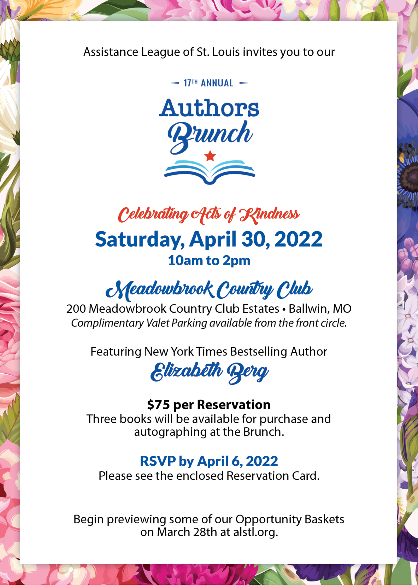 Authors Brunch Save The Date 5x8